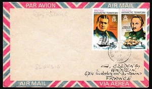 British Antarctic Territory BAT Cover 1982 Explorers Signy to France Z3193 - Picture 1 of 8
