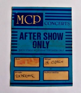 Extreme Back Stage PASS STICKER Tour After Show Original Vintage Odeon London - Picture 1 of 2