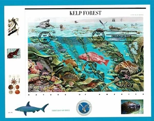 4423 a-j Kelp Forest full sheet photo card First Day Cover - (back side scanned) - Picture 1 of 2