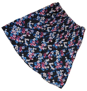 Sunny Leigh Skirt Balck Floral Pattern Stretch Waist Knee Length Women's Medium - Picture 1 of 4