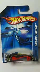 2006 Hot Wheels Greased Lightnin' #213 Die Cast Car Toy Black Red Gold PR5 New - Picture 1 of 1