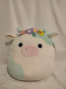 Squishmallows Belana La Vaca Corona Floral 16 Pulgadas 40cm Squishmallow de kellytoy - Imagen 1 de 4