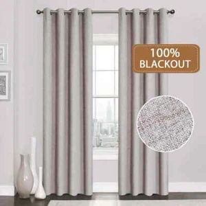 Linen 100% blackout curtains, kitchen, bedroom, living room curtains - Picture 1 of 14