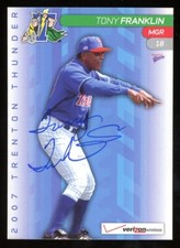 2007 Trenton Thunder TONY FRANKLIN Signed Card autograph AUTO PADRES yankees