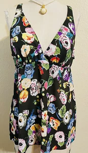 Vintage Oscar De La Renta Pink Label Floral Sleeveless Top Green XL - Picture 1 of 6