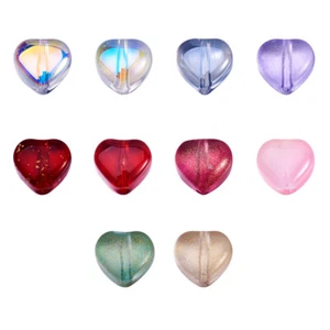 100x Crystal Heart Glass Spacer Beads Spray Painted Mixed Colors 6x6mm - Picture 1 of 24