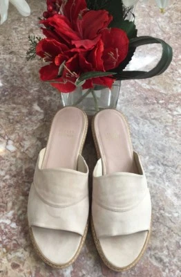 New Stuart Weitzman Bone Leather Slides  US Size 81/2  Retail $455 - Image 1 of 4