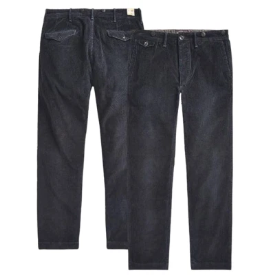 Ralph Lauren RRL Negro Pana Calce Ajustado Oficial Chino Pantalones Nuevos $390 Foto 1 de 4