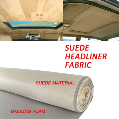 Headliner Fabric Suede Beige Foam Backed Replace Material For Jaguar XJ series - Image 1 of 4
