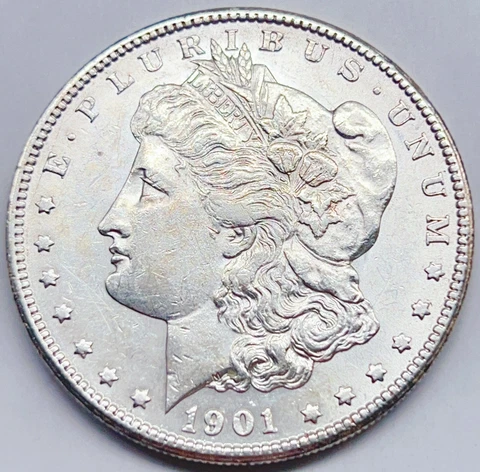 1901-S AU Morgan Silver Dollar RD 714 Cover