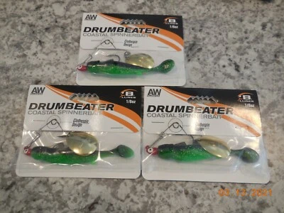 3 señuelos Bomber Drumbeater Coastal Spinnerbait 1/8 oz Foto 1 de 3