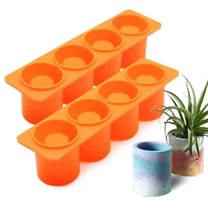 2Pcs Succulent Plants Pot Concrete Cement Mold Flower Pot Plaster Moulds Ice ... - Picture 1 of 7