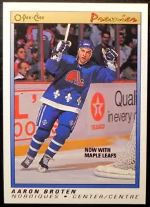 1990-91 90/91 O-Pee-Chee Premier #10 Aaron Broten Quebec Nordiques - Bild 1 von 2