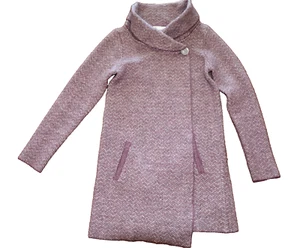 MAX STUDIO Herringbone Coatigan Lilac Wool Blend Ladies UK Medium - Picture 1 of 7