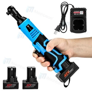 42V Li-ion Cordless 3/8" 66 ft-lbs Ratchet Wrench Electric Impact Tool 2 Battery - Picture 1 of 14
