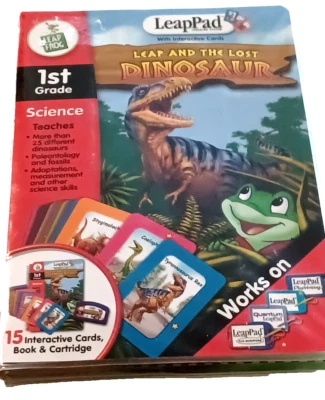 Leapfrog LeapPad Leap And The Lost DINOSAUR 1st Grade Book Cartridge Cards NEW - Image 1 of 4