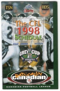 1998 CFL League Football Schedule !!! Many Sponsors - Picture 1 of 1