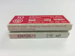 SIBA 70 007 33 179021 315mA Quick Blow Ceramic Fuse 5 x 20mm 250V Pack10 JPSF154 - Picture 1 of 3