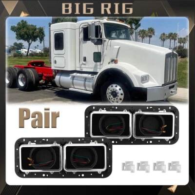 Headlight Housing Bases Pair For Peterbilt 379 387 Kenworth T600 T800 T400 W900 - Image 1 of 4