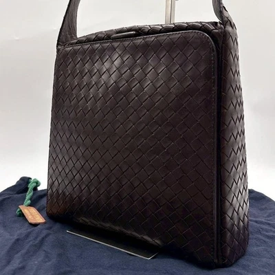 Auténtico Bolso de Hombro Bottega Veneta Intrecciato Cuero Marrón De Colección Foto 1 de 4