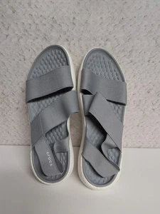 Crocs LiteRide Damen-Stretch-Sandale mit Knöchelriemen grau – Größe 8 Stil 206081 - Bild 1 von 12