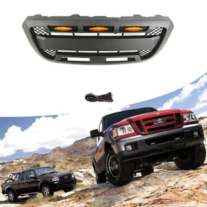 Black Front Grille Bumper Mesh with Light for Ford Ranger 2004-2011 - Picture 1 of 5