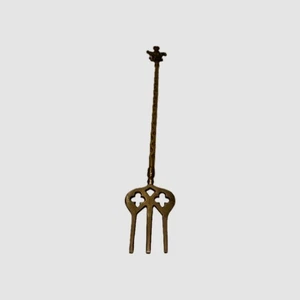 Vintage English BRASS FIREPLACE TOASTING FORK 20 inches Court Jester - Picture 1 of 12