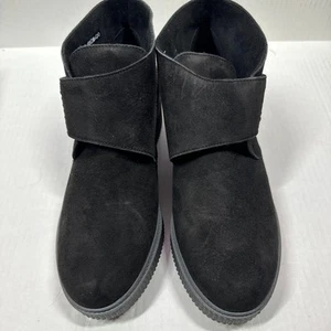 Mephisto Black Suede Wedge Ankle Boot Hook & Loop Closure Women’s Size 8.5 - Picture 1 of 6