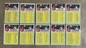 1973 TOPPS FOOTBALL 15 CARD LOT UNMARKED CHECKLISTS VG-EX - Picture 1 of 2