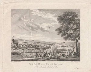 Schlacht bei Fleurus 1794 Revolutionsarmee Sieg Original-Kupferstich von 1816 - Bild 1 von 1