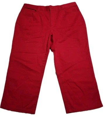 Pantalones de mezclilla capri de tiro alto para mujer Chaps talla 12 rojos  Foto 1 de 3