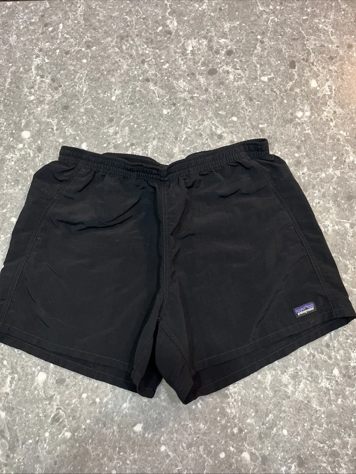 Pantalones Cortos Patagonia Para Mujer L Bolsos Negros 5” Bolsillos Entrepierna Reciclado Nyon Foto 1 de 4