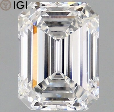 IGI Certified E Color VVS2 Clarity 2.00 Carat CVD Lab Grown Diamond Emerald Cut - Image 1 of 4