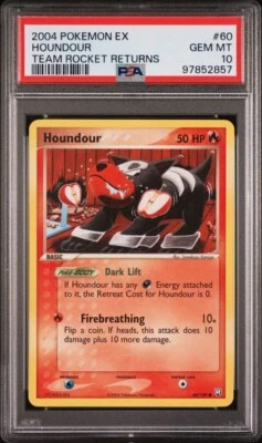 PSA 10 Gem Mint 2004 Pokemon EX Team Rocket Returns Houndour 60/109 Non Holo - Image 1 of 2