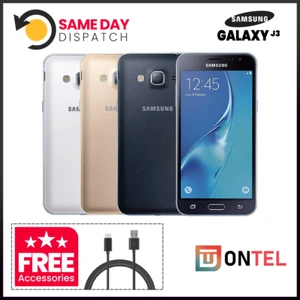 SAMSUNG GALAXY J3 (2016) J320 - Black/ Gold   - Unlocked - Smartphone Grade Good - Picture 1 of 10