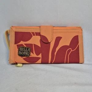 Billabong Wallet Womens Orange Zip Fold Over Australian Surf Card Slots - Picture 1 of 8