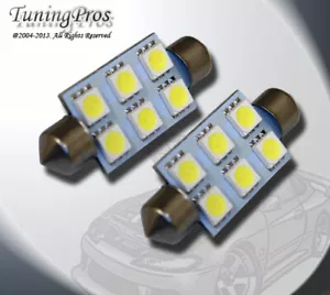 (1 Pair) Set of 2 pc Under Hood Light Festoon 39mm 6 SMD White LED Bulb 561 - Picture 1 of 3