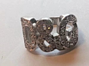 Rare Dolce & Gabbana Logo Diamond Sterling Silver Fashion Ring size 7 - Picture 1 of 8
