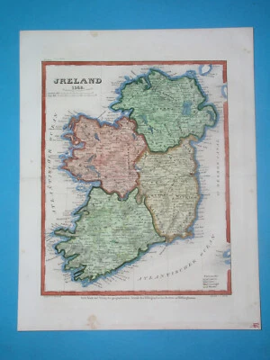 1850 ORIGINAL DETAILED MAP IRELAND DUBLIN BELFAST ULSTER MUNSTER CORK GALWAY - Image 1 of 4