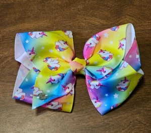 JoJo Siwa Rainbow Unicorn Bow Large Aligator Hair Clip Dance Hip Hop Fun - Picture 1 of 2