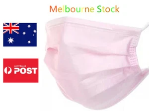 Quality 3 layer Pink Disposable Face Mask Masks Protective Mouth Fashion AU - Picture 1 of 14
