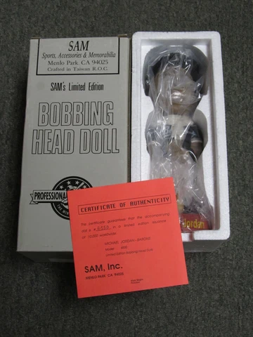 Michael Jordan Sam's Limited Edition Bobble Head Doll New Barons Serial #d GOAT Cover