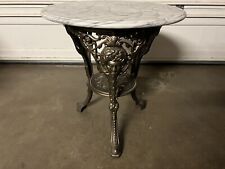 English styled Cast Iron Pub Table Garden Table Victorian Styled w/ Marble Top
