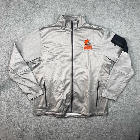 Dunbrooke Cleveland Browns NFL Jacket Adult XL Gray Full Zip Mock Neck Pockets Cover