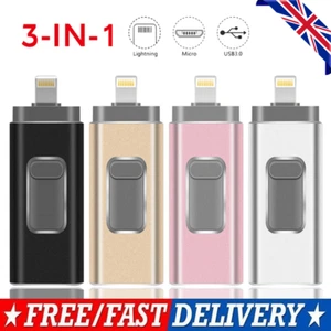 UK 3 in 1 USB3.0 Flash Drive Memory Stick For iPhone iPad Android Phone 2TB 1TB - Picture 1 of 16