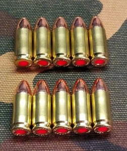 9MM SNAP CAPS  SET OF 10 (BRASS+FMJ) REAL WEIGHT!!!