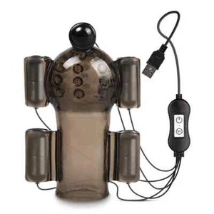 20 Speed USB Powered 5 Vibrating Penis Head Teaser Glans Male Masturbator - Picture 1 of 16