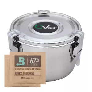 CVault Personal Stainless Steel Container- Large- 2oz (12cm x 8.5cm) - Picture 1 of 3
