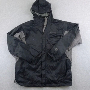 Chaqueta Columbia Hombre Grande Negra Omni Tech Impermeable Transpirable Forrada Capucha - Imagen 1 de 17