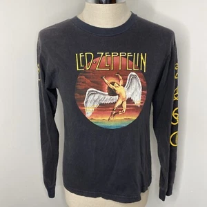 Vintage Led Zeppelin Swan Song Black Cotton L/S T-Shirt SZ S Concert Shirt USA - Picture 1 of 13